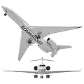 White Business Jets With Gold Accents In Multiple Views