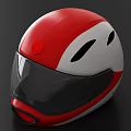 Blauer Red And White Helmet With Transparent Visor And Modern Design 3d model