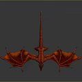 Red Dragon Sculpture With Intricate Carving Detailed Wings And Mythical Design