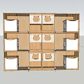 Modern Decorative Ornament Set With Wooden Furniture And Room Layout Arrangement