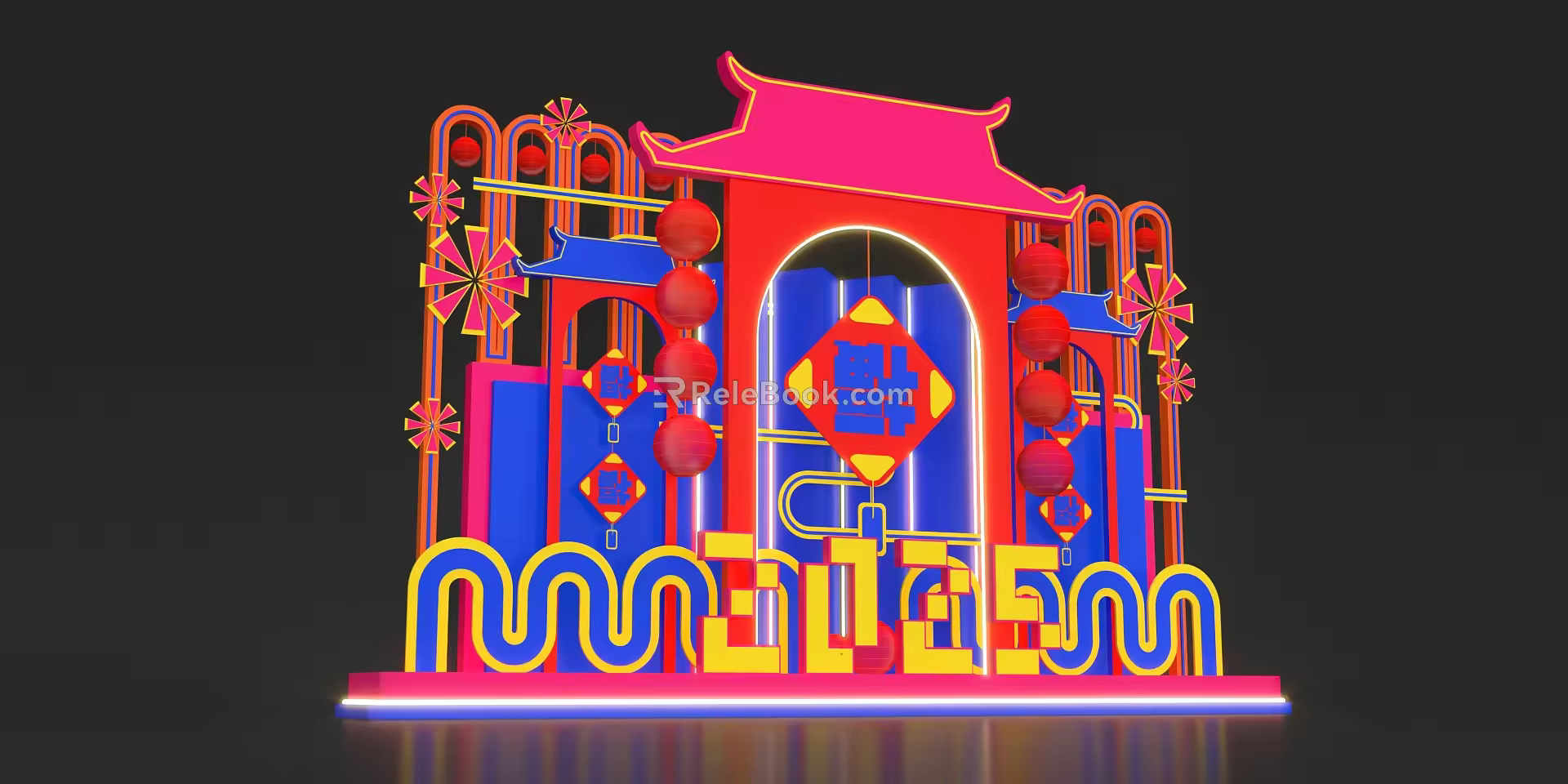 Chinese New Year New Year Elements Chinese Elements New Year Snake Year Cartoon New Year Children's New Year New Year DP Point Spring Festival 3d model