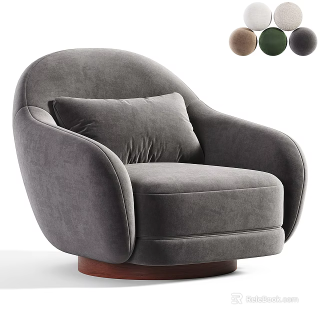 Gray Velvet Sofa and Coffee Table Set with Wooden Base Decorative Pillow and Color Options 3d model 