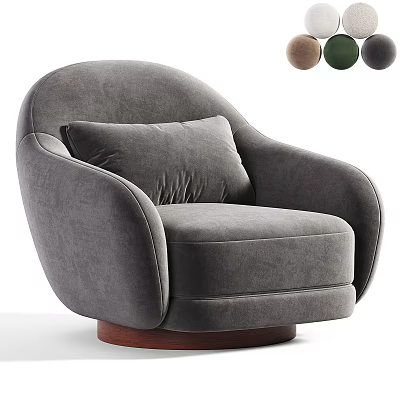 Gray Velvet Sofa and Coffee Table Set with Wooden Base Decorative Pillow and Color Options 3d model
