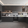 Kitchen Cabinet Kitchenware Appliances 3d model