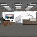 Modern 4S Store Showroom Interior With Reception Desk Display Area And Lighting Design