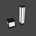 Modern Outdoor Lights Short And Tall Square Design With Black Frame White Shade