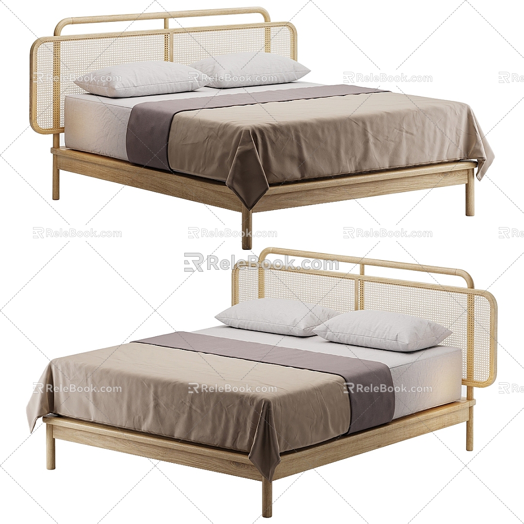 Background double bed 3d model