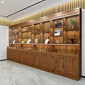 Luxurious Modern Jewelry Store Interior With Wooden Display Cases Glass Counters And Central Showcase