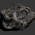 Natural Rough Stone With Irregular Holes And Grayish Brown Surface Texture