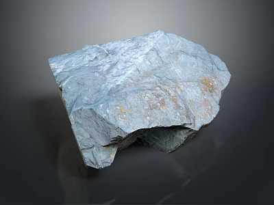 Natural Blue Gray Stone with Rough Texture and Yellow Speckles for Interior Decor Projects 3d model