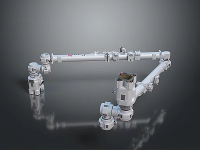 Robotic Arm Mechanical Structure With Articulated Joints And Engineering Components 3d model