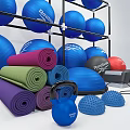 Fitness Equipment With Reebok Exercise Balls Storage Rack Yoga Mats And Heart Rate Monitor