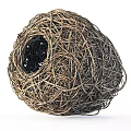 Natural Woven Rattan Bird Nest Shaped Wall Decor Design for Home Interior Decoration