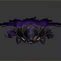Hooded Fantasy Character With Purple Cloak Glowing Elements And Magic Staff