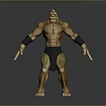 Muscular Mythical Creature Character With Bare Torso Black Wristbands And Loincloth