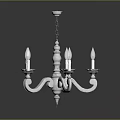 Classic White Chandelier With Multiple Candle Shaped Arms And Elegant Design 3d model