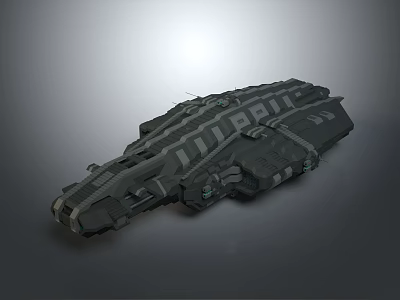 Futuristic Armored Spaceship Design With Sleek Metallic Structure And Mechanical Details 3d model