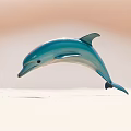 Turquoise Dolphin Leaping Gracefully Over Light Sandy Surface With Smooth Skin 3d model