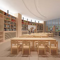 School Library Activity Room Multi-function Room 3d model