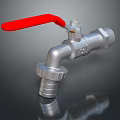 Hardware Tool Valve with Red Handle and Metal Body for Plumbing Applications 3d model