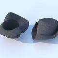 Stylish Dark Textured Hats with Classic Wide Brim on Light Blue Background
