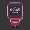 Pink Smart Watch For Kids With Digital Screen Time Date Display And Colorful Strap