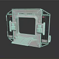 Open Space Capsule Hatch With Frame Control Panels And Mechanical Components