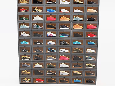 Modern Entryway Side Cabinet With Multiple Shelves For Shoe Storage Organization 3d model