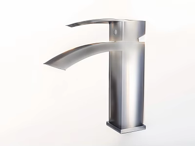 Modern Stainless Steel Faucet with Sleek Design and Single Handle Contemporary Fixture 3d model