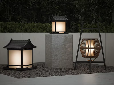 Traditional And Modern Outdoor Lights With Warm Glow For Garden Patio Decor 3d model