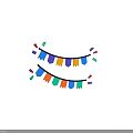 Colorful Triangular Flags Bunting Hanging Decorative Party Celebration Ornament Items