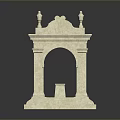 Scenic Classical Beige Stone Archway With Intricate Carved Architectural Design Elements