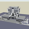 Modern Office Building With Unique Architectural Design And Curved Base Structure