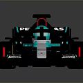 F1 Race Car With Petronas Yokohama Logos Black Blue White Aerodynamic Design