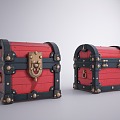 European Style Retro Other Sicks European Style Retro Treasure Chest Modern Treasure Chest Modern Leather Case 3d model