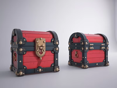 European Style Retro Other Sicks European Style Retro Treasure Chest Modern Treasure Chest Modern Leather Case 3d model