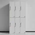 Modern White Storage Lockers With Lockable Doors And Multiple Compartments