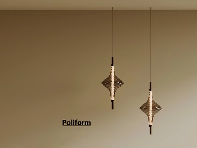 Modern Diamond Shaped Textured Pendant Lights By Poliform For Interior Ceiling Decor 3d model