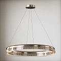 Modern Hanging Chandelier With Ring Shaped Metal Frame And Transparent Lighting Design