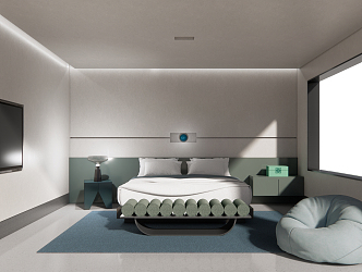 Modern Rooms Hotel Homestay Rooms 3d model