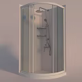 Modern Bathroom Shower Enclosure With Glass Doors Shower Head And Shelves