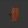 Vintage Mahogany Wooden Piano with Cabinet Style Keyboard and Pedals as Daily Item