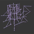 Industrial Metal Scaffolding Equipment With Interconnected Bars And Supports