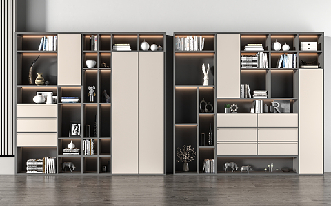 Modern bookcase 3d model