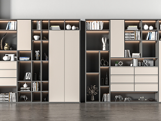 Modern bookcase 3d model