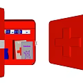 Red Cross First Aid Kit with Medical Supplies and Bandages Inside