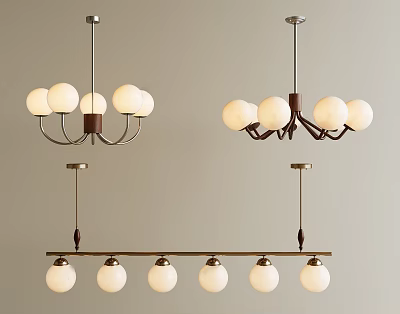 Modern Chandelier With Multiple Glass Globe Bulbs And Metal Frame For Interior Decor 3d model