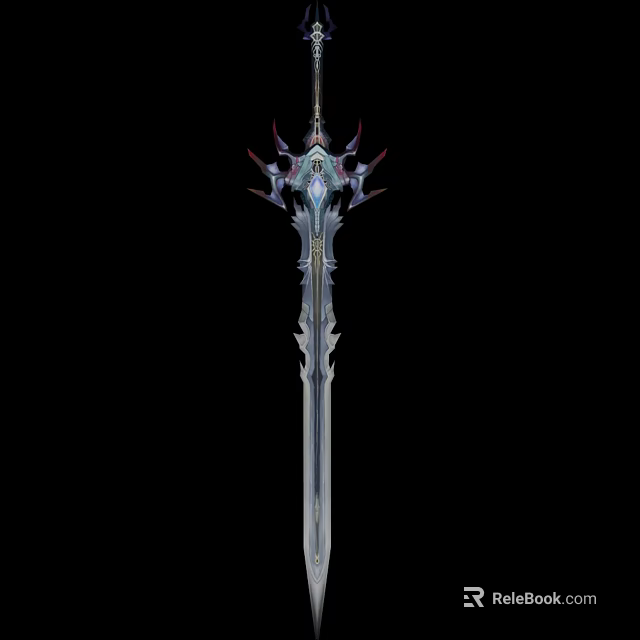 Fantasy Sword With Intricate Hilt Sharp Metallic Blade And Ornate Details 3d model 