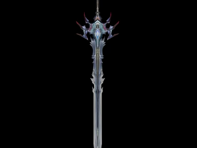 Fantasy Sword With Intricate Hilt Sharp Metallic Blade And Ornate Details 3d model