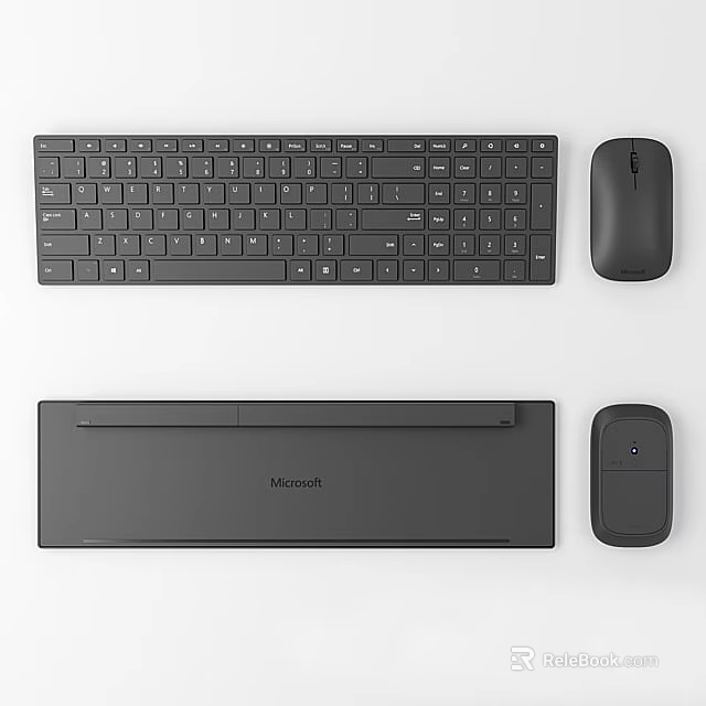 Microsoft Modern Wireless Computer Accessory Set With Keyboard Mouse And Trackpad 3d model 